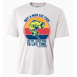 Buy A Man Eat Fish The Day Teach Man To Life Time Joe Biden Cooling Performance Crew T-Shirt