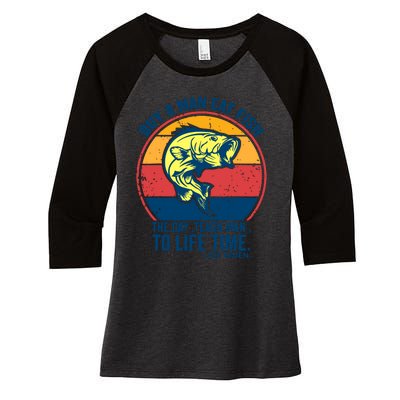 Buy A Man Eat Fish The Day Teach Man To Life Time Joe Biden Women's Tri-Blend 3/4-Sleeve Raglan Shirt