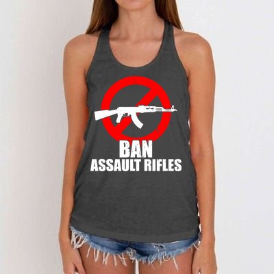 Ban Assault Rifles Gun Control Women's Knotted Racerback Tank