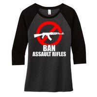 Ban Assault Rifles Gun Control Women's Tri-Blend 3/4-Sleeve Raglan Shirt