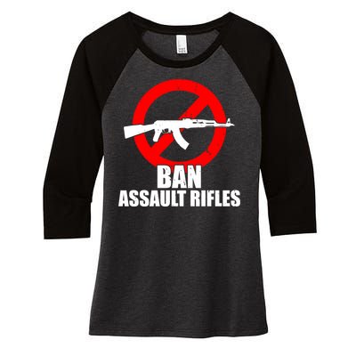 Ban Assault Rifles Gun Control Women's Tri-Blend 3/4-Sleeve Raglan Shirt