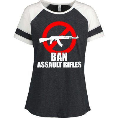 Ban Assault Rifles Gun Control Enza Ladies Jersey Colorblock Tee