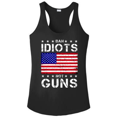 Ban Idiots Not Guns Ladies PosiCharge Competitor Racerback Tank