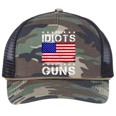 Ban Idiots Not Guns Retro Rope Trucker Hat Cap