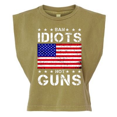 Ban Idiots Not Guns Garment-Dyed Women's Muscle Tee