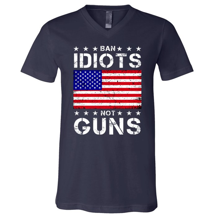 Ban Idiots Not Guns V-Neck T-Shirt