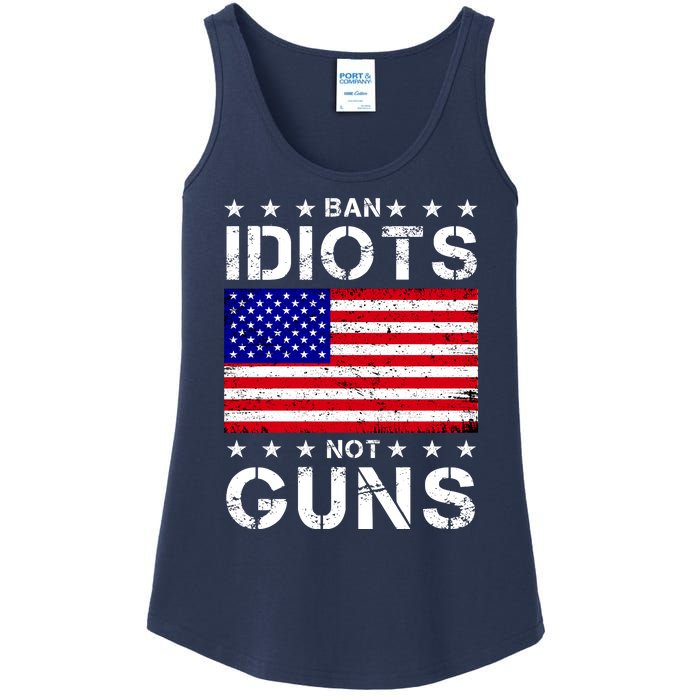 Ban Idiots Not Guns Ladies Essential Tank