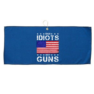 Ban Idiots Not Guns Large Microfiber Waffle Golf Towel