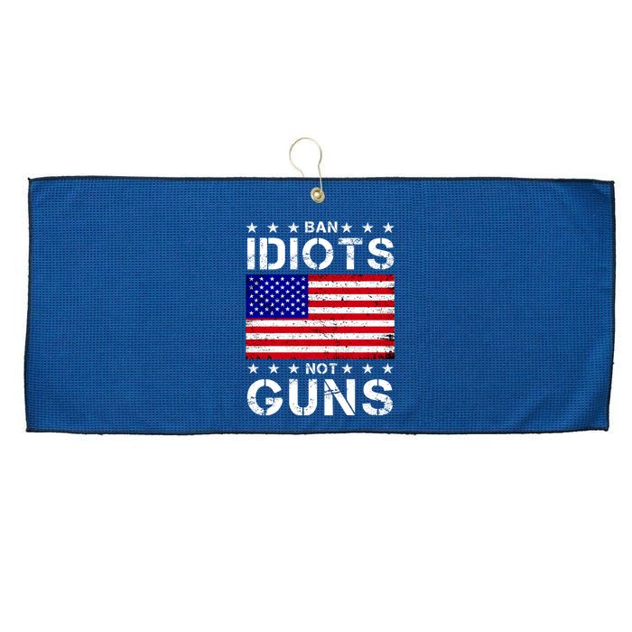 Ban Idiots Not Guns Large Microfiber Waffle Golf Towel