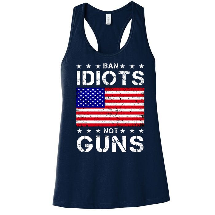 Ban Idiots Not Guns Women's Racerback Tank