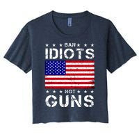 Ban Idiots Not Guns Women's Crop Top Tee