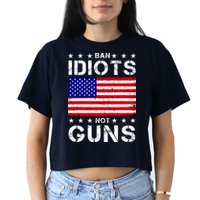 Ban Idiots Not Guns Women's Crop Top Tee