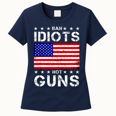 Ban Idiots Not Guns Womens T-Shirt
