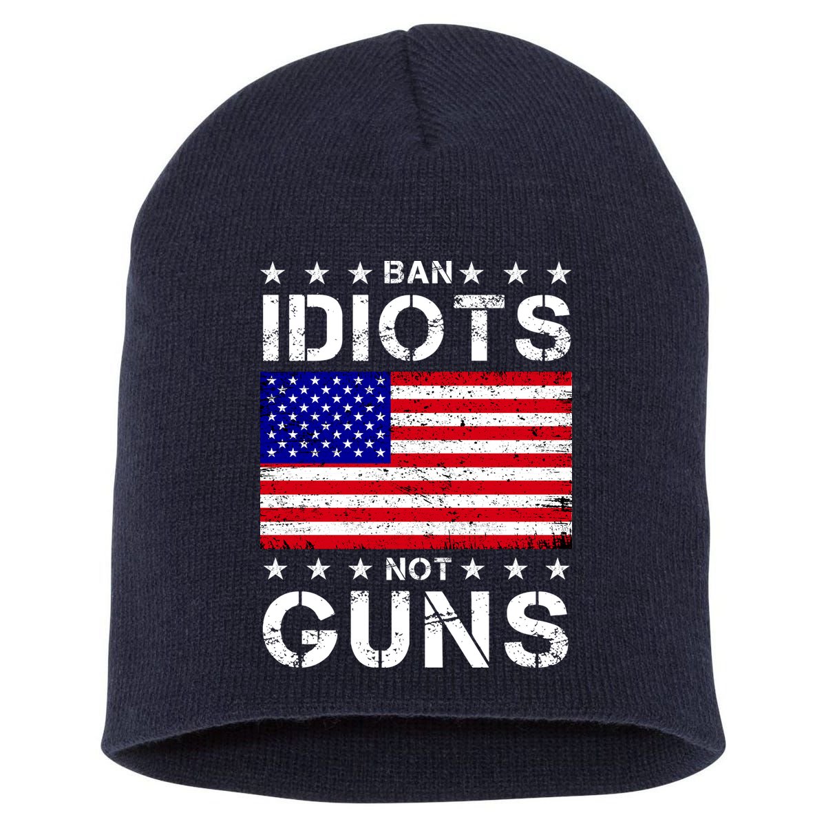 Ban Idiots Not Guns Short Acrylic Beanie