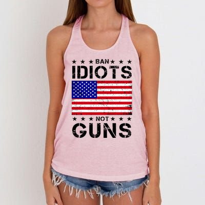 Ban Idiots Not Guns Women's Knotted Racerback Tank