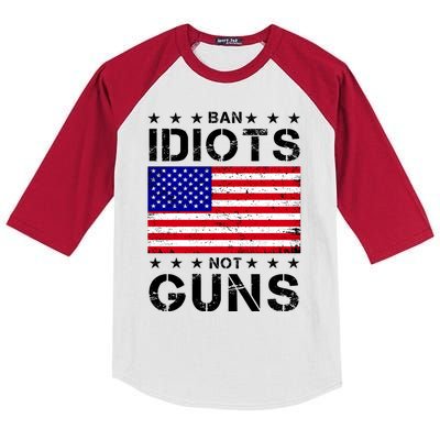 Ban Idiots Not Guns Kids Colorblock Raglan Jersey