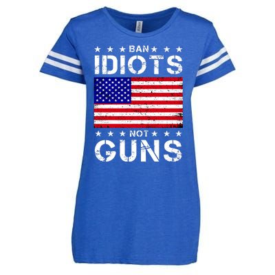 Ban Idiots Not Guns Enza Ladies Jersey Football T-Shirt