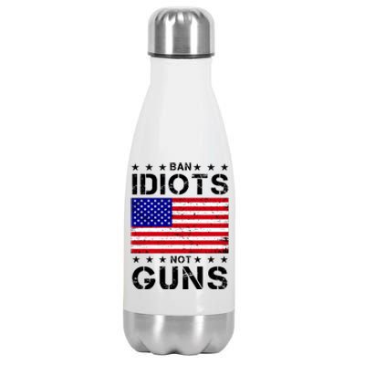 Ban Idiots Not Guns Stainless Steel Insulated Water Bottle