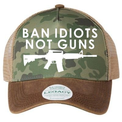 Ban Idiots Not Guns Gun Rights Logo Legacy Tie Dye Trucker Hat