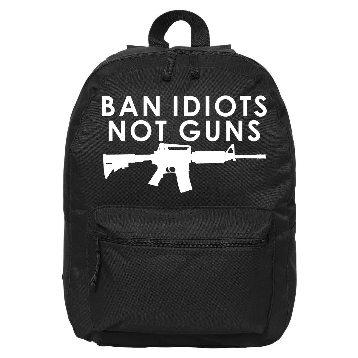 Ban Idiots Not Guns Gun Rights Logo 16 in Basic Backpack