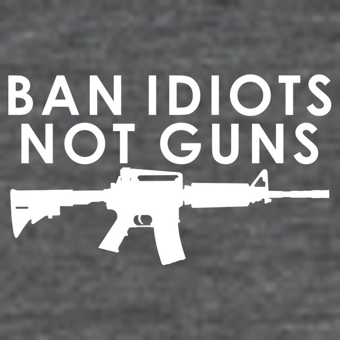 Ban Idiots Not Guns Gun Rights Logo 7 Panel Mesh Trucker Snapback Hat