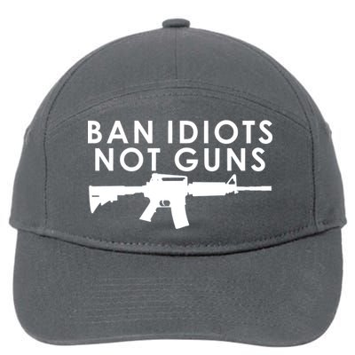 Ban Idiots Not Guns Gun Rights Logo 7-Panel Snapback Hat