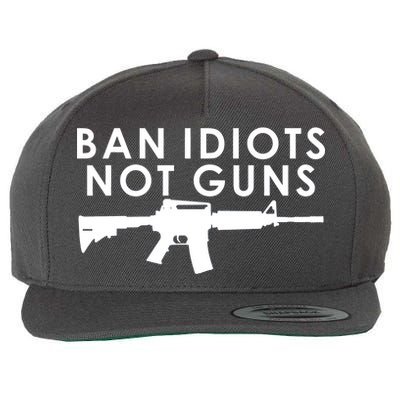 Ban Idiots Not Guns Gun Rights Logo Wool Snapback Cap