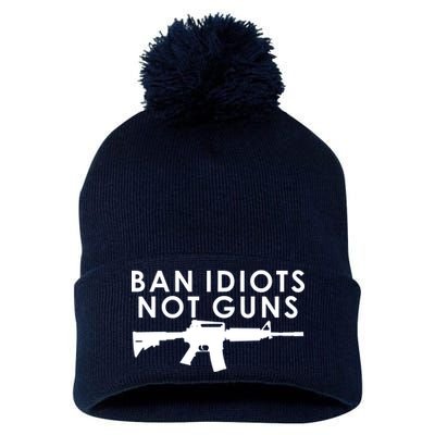 Ban Idiots Not Guns Gun Rights Logo Pom Pom 12in Knit Beanie