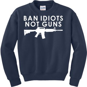 Ban Idiots Not Guns Gun Rights Logo Kids Sweatshirt