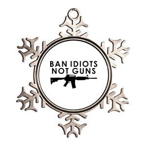 Ban Idiots Not Guns Gun Rights Logo Metallic Star Ornament