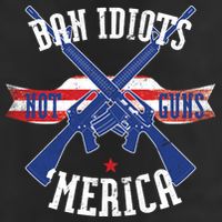 Ban Idiots Not Guns Merica 7 Panel Mesh Trucker Snapback Hat