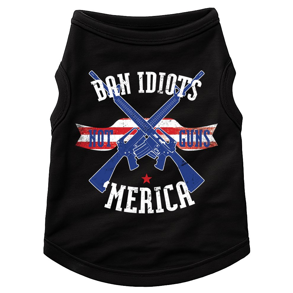Ban Idiots Not Guns Merica Doggie Tank