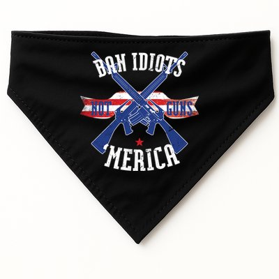 Ban Idiots Not Guns Merica USA-Made Doggie Bandana