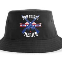 Ban Idiots Not Guns Merica Sustainable Bucket Hat