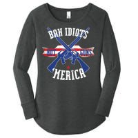 Ban Idiots Not Guns Merica Women's Perfect Tri Tunic Long Sleeve Shirt