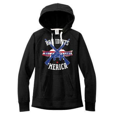 Ban Idiots Not Guns Merica Women's Fleece Hoodie