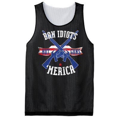 Ban Idiots Not Guns Merica Mesh Reversible Basketball Jersey Tank