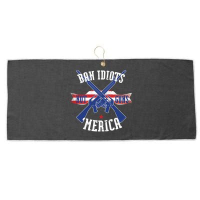 Ban Idiots Not Guns Merica Large Microfiber Waffle Golf Towel