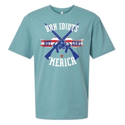 Ban Idiots Not Guns Merica Sueded Cloud Jersey T-Shirt