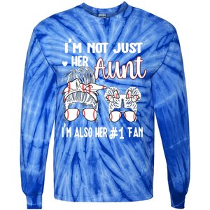 Baseball Aunt Niece Baseball Fan Baseball Auntie Gift Tie-Dye Long Sleeve Shirt