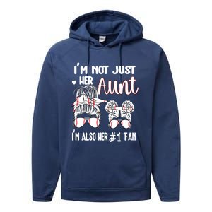 Baseball Aunt Niece Baseball Fan Baseball Auntie Gift Performance Fleece Hoodie