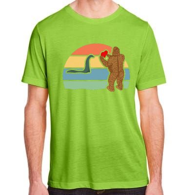 Bigfoot And Nessie Love Valentine's Day Love Adult ChromaSoft Performance T-Shirt