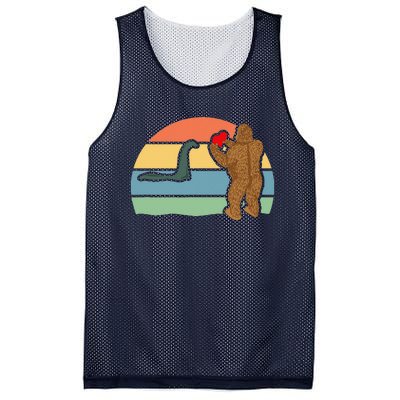 Bigfoot And Nessie Love Valentine's Day Love Mesh Reversible Basketball Jersey Tank