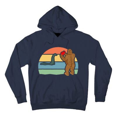 Bigfoot And Nessie Love Valentine's Day Love Tall Hoodie