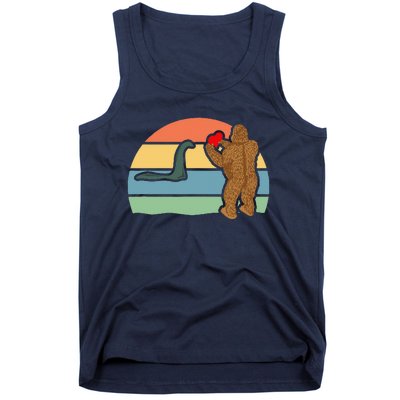 Bigfoot And Nessie Love Valentine's Day Love Tank Top