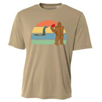 Bigfoot And Nessie Love Valentine's Day Love Cooling Performance Crew T-Shirt