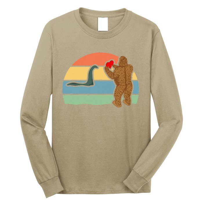 Bigfoot And Nessie Love Valentine's Day Love Long Sleeve Shirt