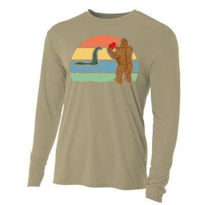 Bigfoot And Nessie Love Valentine's Day Love Cooling Performance Long Sleeve Crew