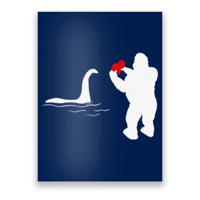 Bigfoot And Nessie Love Valentine's Day Poster