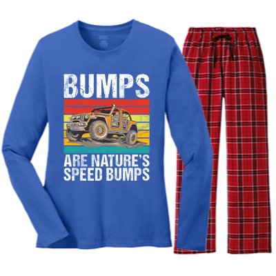 Bumps Are Nature’S Speed Bumps Offroad Gift Women's Long Sleeve Flannel Pajama Set 